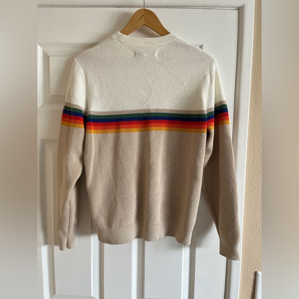 Outerknown cotton 70s inspired striped sweater M - Picture 8 of 10